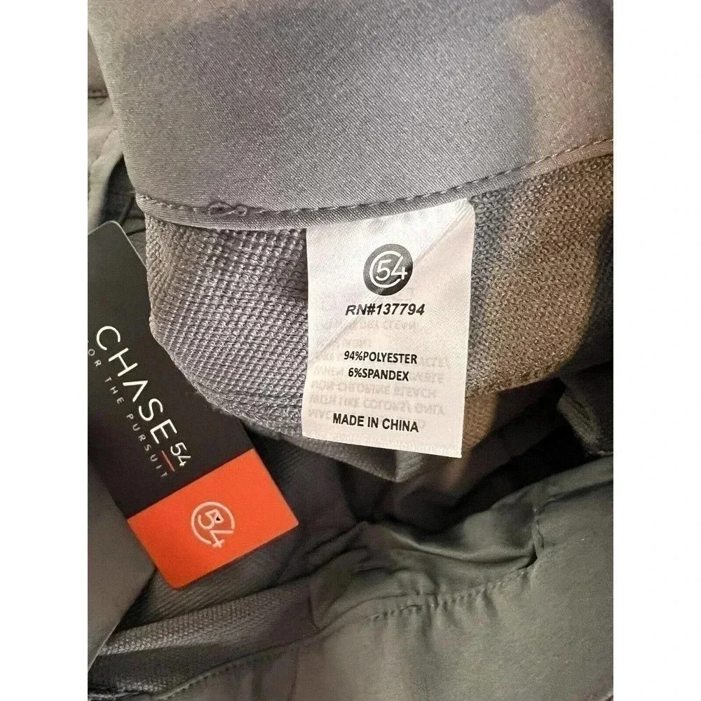 Chase54 Dress Pants Men's Size 38X30 GRAY Slash Pocket Flat Front Casual NEW TAG